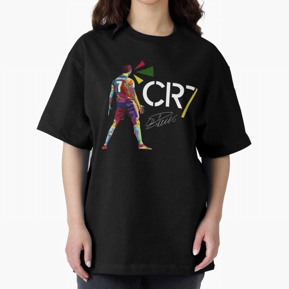 Cr7 Cristiano Ronaldo Signature Oversized T-Shirt Carry the Colors and Pride of Global Football Passion for FIFA World Cup 2026, Highlighting Messi, Neymar and Mbappe, England and Germany, Goal Celebration Energy, Supporter Heritage, Football Icons
