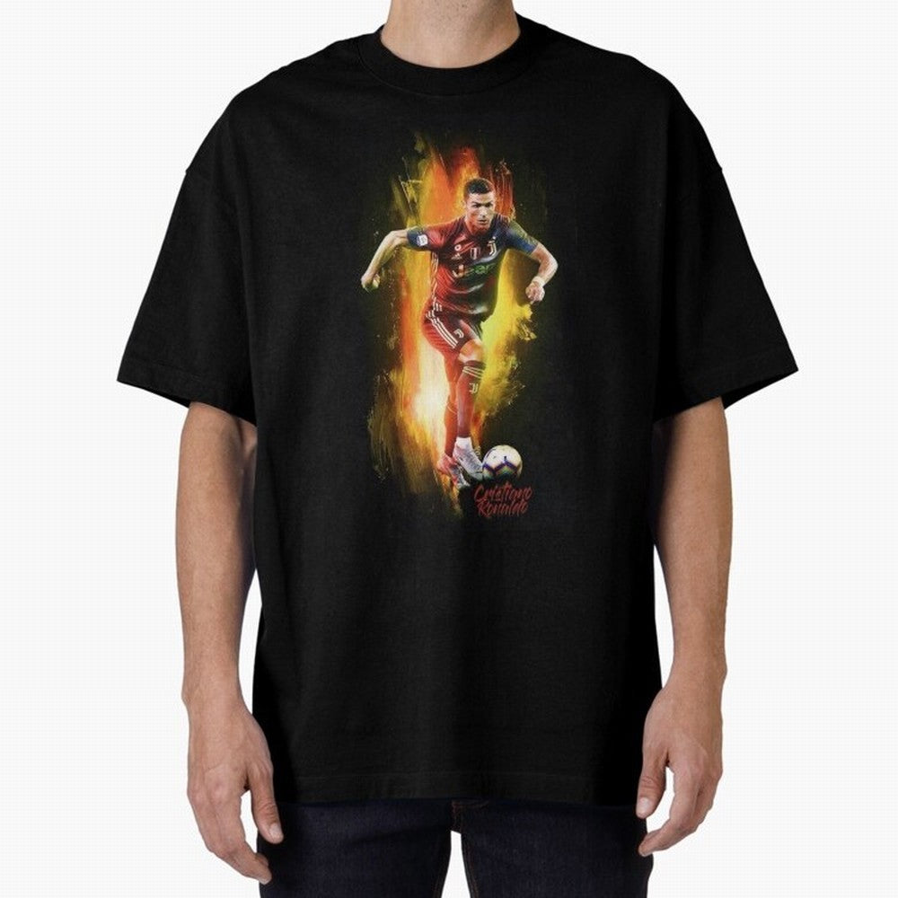 Ronaldo Wallpaper Oversized T-Shirt Bring Trophy Dreams to Global Football Passion for FIFA World Cup 2026, Made for Messi, CR7 and Mbappe, England, Global Supporter Spirit, Legendary Goals, National Colors and Tournament Celebration; Ideal for