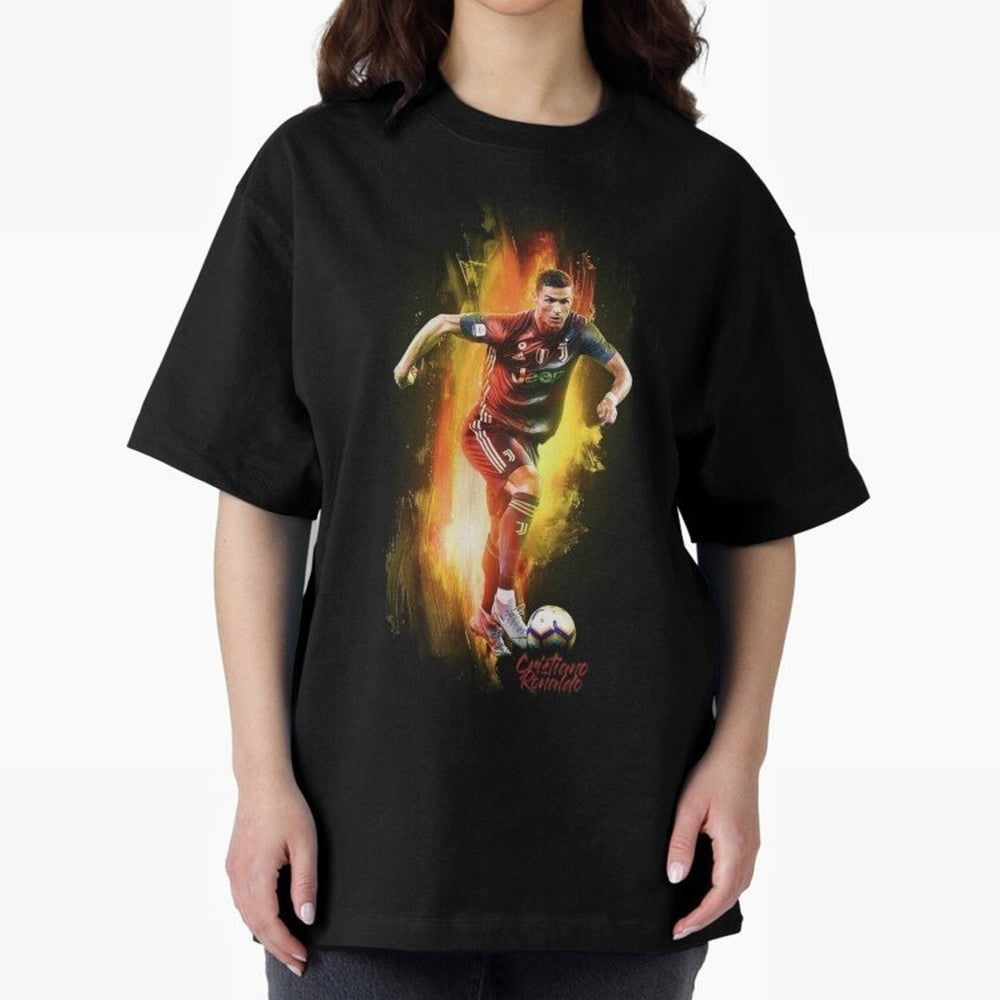 Ronaldo Wallpaper Oversized T-Shirt Bring Trophy Dreams to Global Football Passion for FIFA World Cup 2026, Made for Messi, CR7 and Mbappe, England, Global Supporter Spirit, Legendary Goals, National Colors and Tournament Celebration; Ideal for