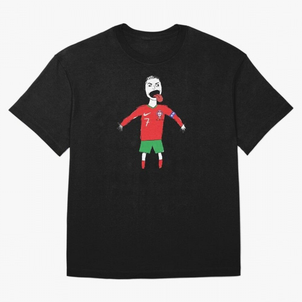 Badly Drawn Ronaldo Oversized T-Shirt Make Memories around the FIFA World Cup 2026 Journey through Neymar Highlights, Portugal, Spain and Germany Pride, Stadium Chants, National Pride, Trophy Dreams and Unforgettable Football Memories; Perfect for