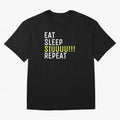 Eat sleep siuuu repeat Oversized T-Shirt Celebrate Supporters United by FIFA World Cup 2026 USA Canada Mexico for Fans of Mbappe and Argentina, France and Brazil, Bringing Football History, Final Match Energy, Crowd Noise and Once in a Lifetime