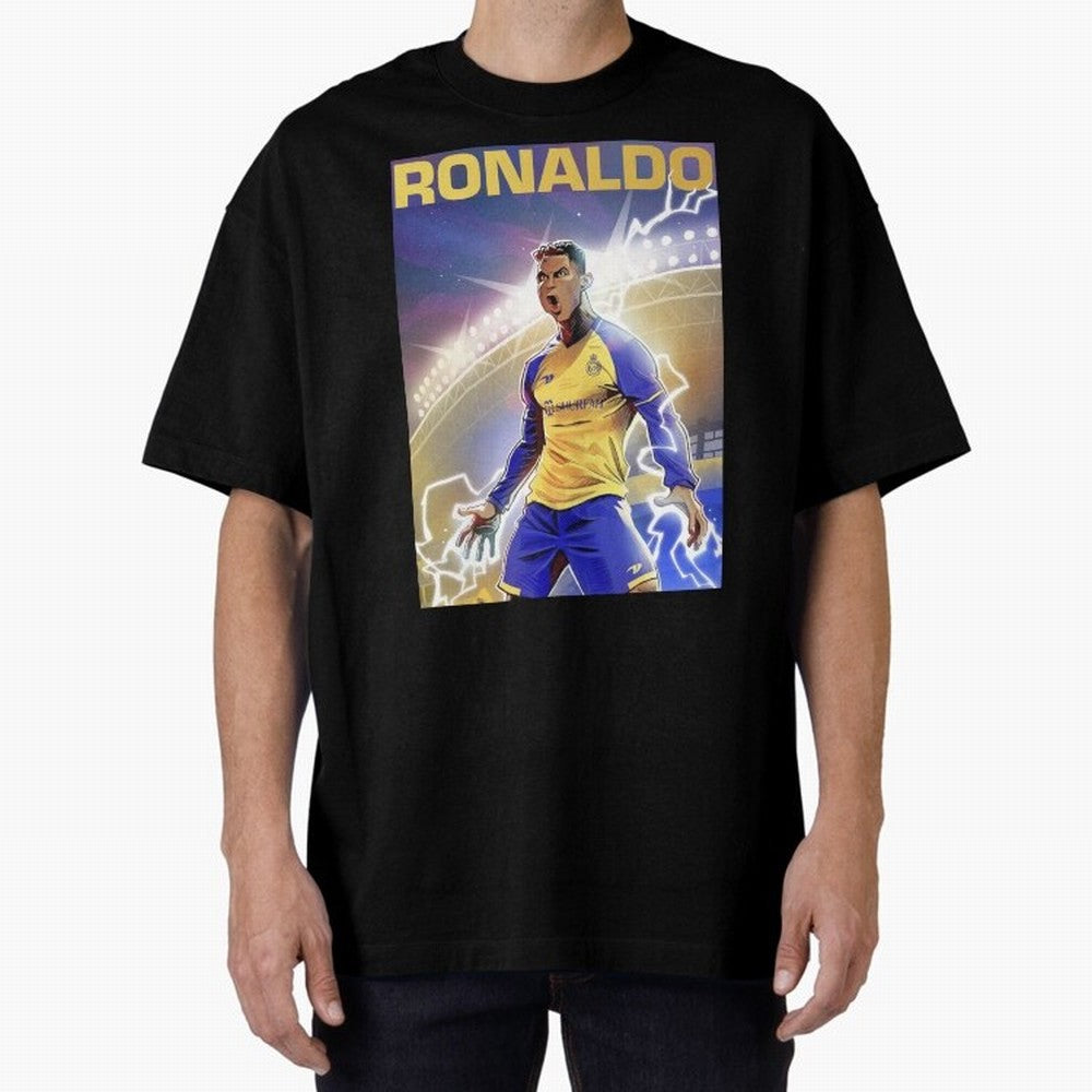 Ronaldo Al-Nassr Football Club - Oversized T-Shirt Refresh FIFA World Cup 2026 Spirit, with Portugal, Messi, Game Day Rituals, Football Legends, Country Pride and the Road to the Final; Perfect for Fans, Collectors, Family Gatherings, Watch Parties
