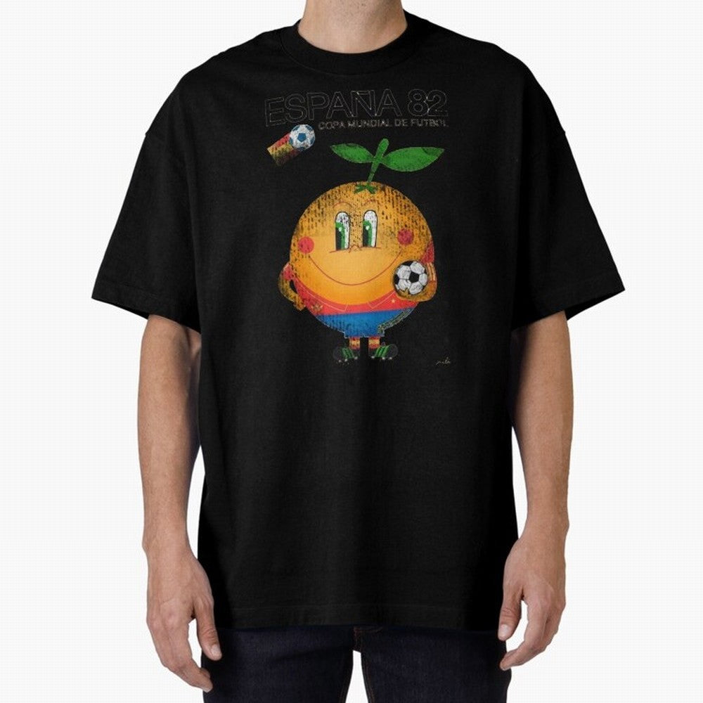 Espana 82 Oversized T-Shirt Celebrate the Next Chapter of FIFA World Cup 2026 Group Stage for Fans of Messi, CR7 and Mbappe and England, France and Netherlands, Bringing Vintage Soccer Flavor, Modern Football Stars, National Flags and Final Night