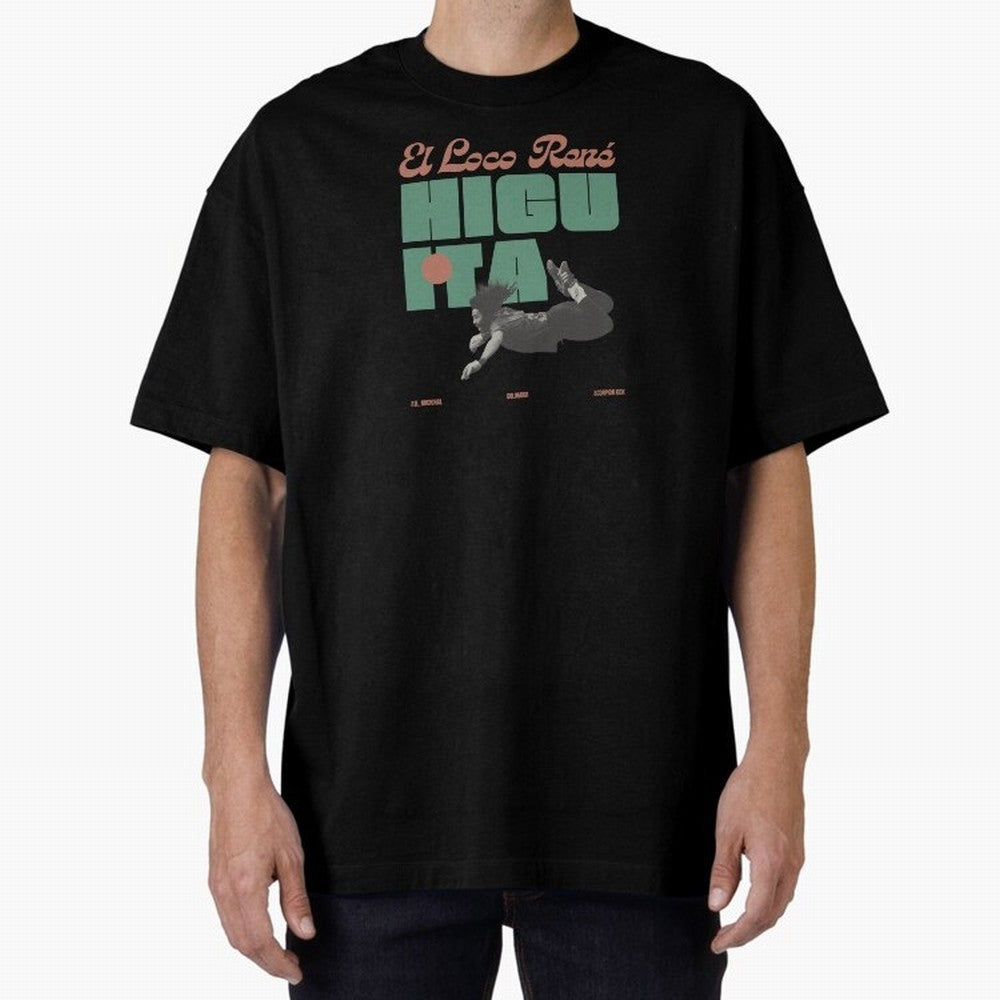 Rene Higuita Minimalist Oversized T-Shirt Bring Bold Fan Energy to FIFA World Cup 2026 for Fans of Haaland and Mbappe and Spain, Bringing Classic Soccer Heritage, Championship Pressure, Fan Loyalty and International Pride; Perfect for People Who