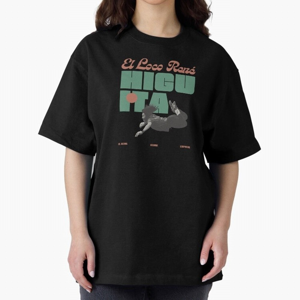 Rene Higuita Minimalist Oversized T-Shirt Bring Bold Fan Energy to FIFA World Cup 2026 for Fans of Haaland and Mbappe and Spain, Bringing Classic Soccer Heritage, Championship Pressure, Fan Loyalty and International Pride; Perfect for People Who