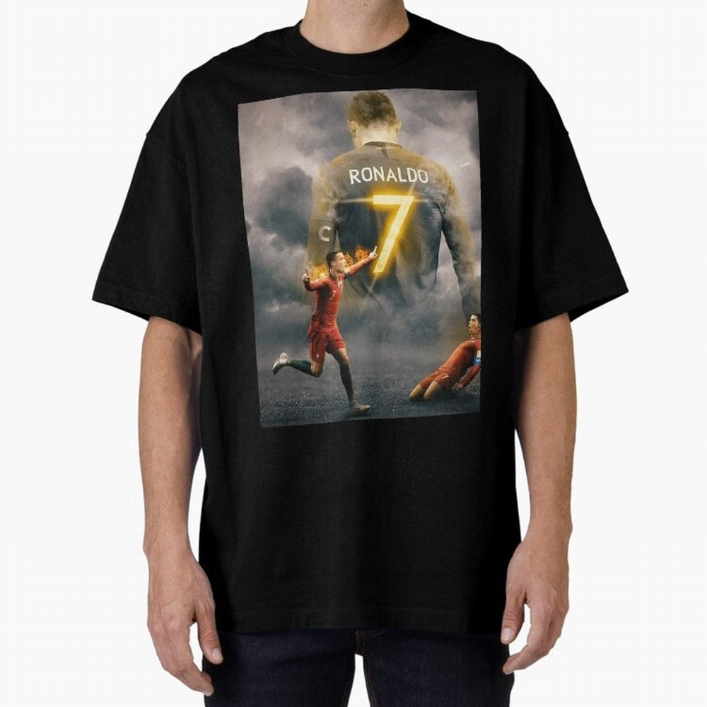 Aesthetic ronaldo poster Oversized T-Shirt Celebrate Unforgettable Nights in FIFA World Cup 2026 Group Stage for Fans of Neymar, Haaland and Cristiano Ronaldo and Spain, Bringing Football History, Final Match Energy, Crowd Noise and Once in a