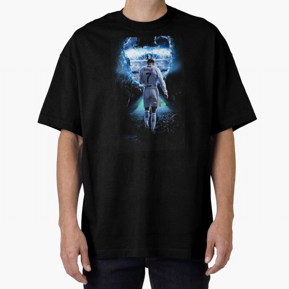 Football player Oversized T-Shirt Support FIFA World Cup 2026 USA Canada Mexico Inspired by Mbappe, Portugal Energy, Retro Football Energy, Iconic Rivalries, Trophy Chase Drama and Stadium Atmosphere; Perfect for People Who Love Argentina, Brazil,