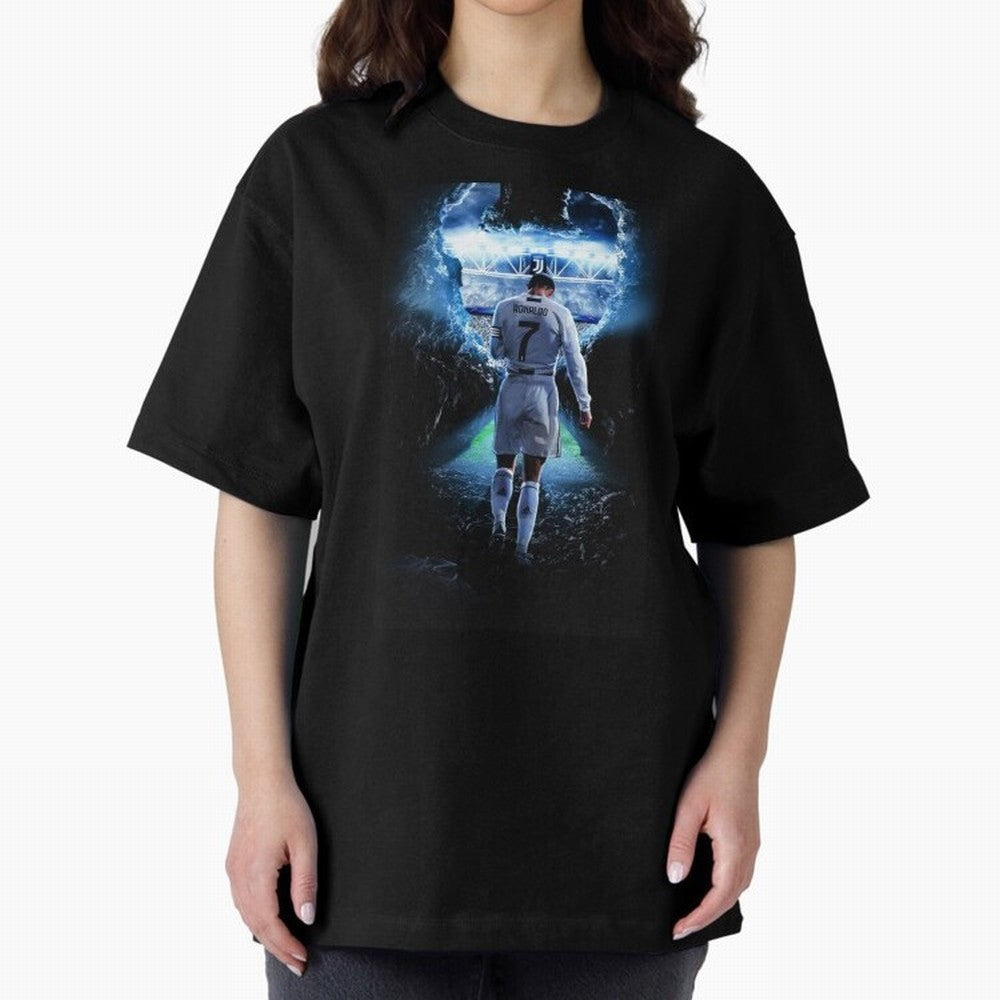 Football player Oversized T-Shirt Support FIFA World Cup 2026 USA Canada Mexico Inspired by Mbappe, Portugal Energy, Retro Football Energy, Iconic Rivalries, Trophy Chase Drama and Stadium Atmosphere; Perfect for People Who Love Argentina, Brazil,