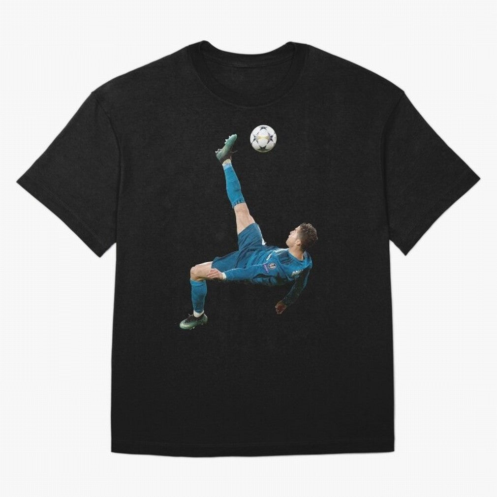 CRISTIANO RONALDO BICYCLE KICK Classic Oversized T-Shirt Represent the Passion of Global Football Passion for FIFA World Cup 2026 USA Canada Mexico, Connected to Messi, Neymar and Mbappe, Spain and Netherlands, Stadium Chants, National Pride,