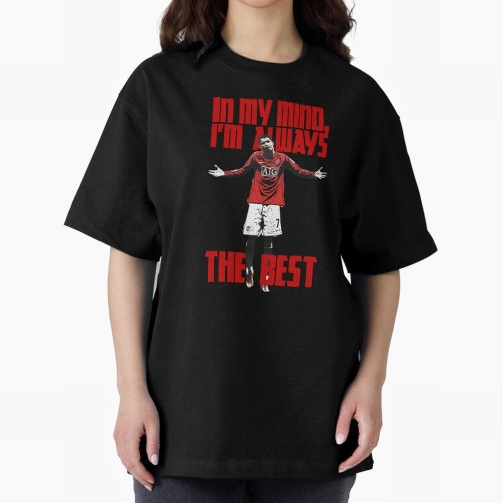 Cristiano Ronaldo Vintage - In My Mind I'm Always THE BEST Oversized T-Shirt Show Your Stadium Side during the FIFA World Cup 2026 Group Stage Journey through Haaland and Mbappe Highlights, Germany Pride, Sports Nostalgia, International