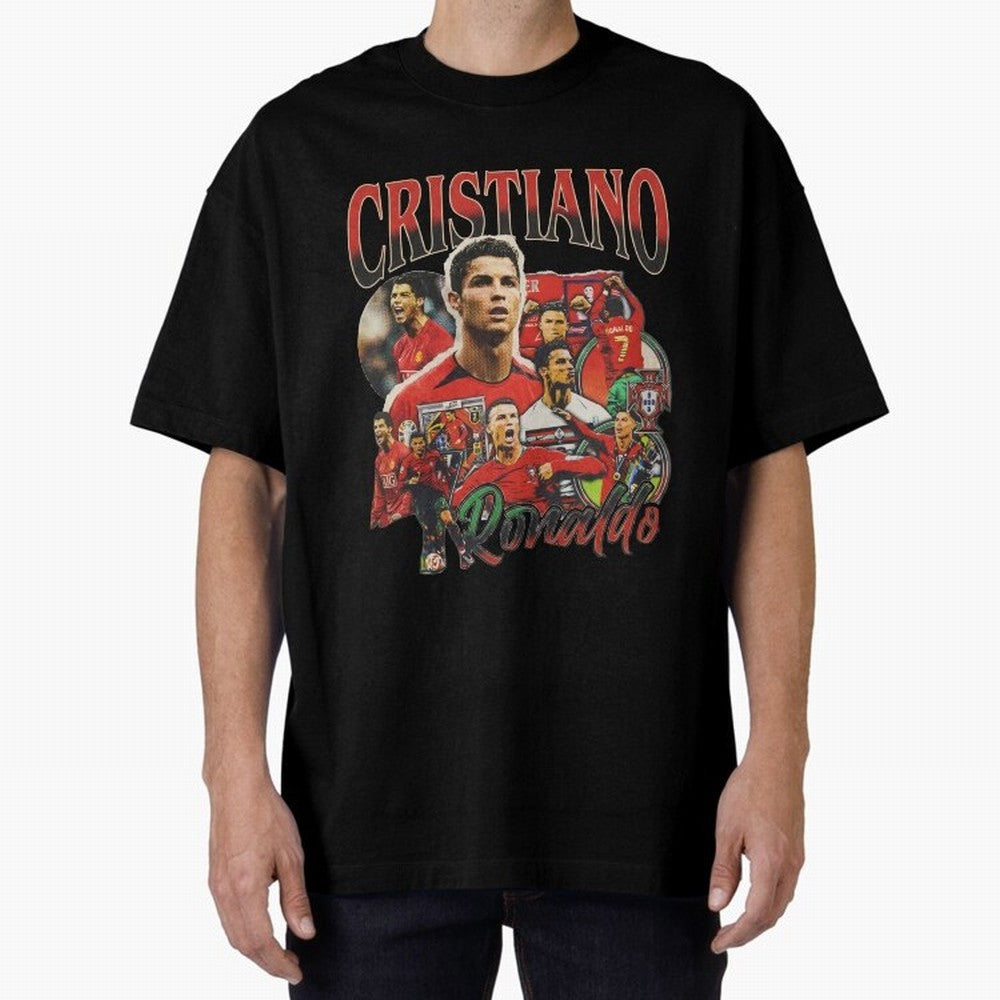 Retro Cristiano Ronaldo Oversized T-Shirt Remember Iconic Moments from FIFA World Cup 2026 Group Stage Spirit, Capturing France, Mbappe and Neymar, Soccer Culture, Superstar Moments, National Team Dreams and Competitive Fire; Great for Supporters