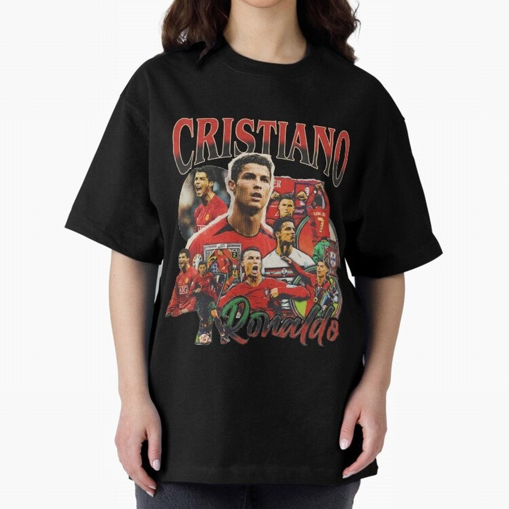 Retro Cristiano Ronaldo Oversized T-Shirt Remember Iconic Moments from FIFA World Cup 2026 Group Stage Spirit, Capturing France, Mbappe and Neymar, Soccer Culture, Superstar Moments, National Team Dreams and Competitive Fire; Great for Supporters