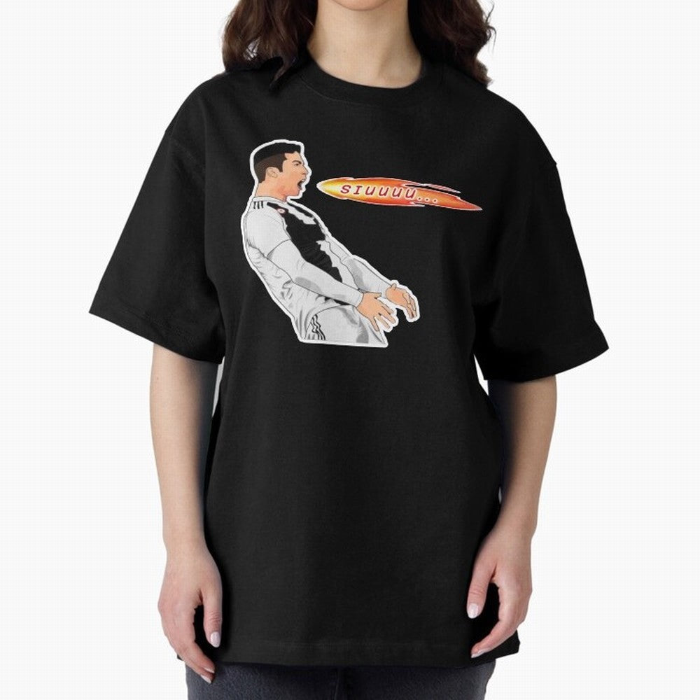 Siuuu Cristiano ronaldo funny Oversized T-Shirt Relive Legendary Nights from FIFA World Cup 2026 Group Stage Spirit, Centered on France and Portugal, Haaland and Mbappe, Supporter Pride, Iconic Celebrations, Legendary Names and Global Match Day