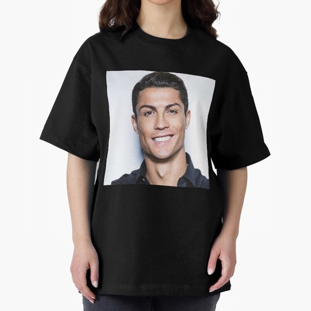Cristiano Ronaldo Poster Oversized T-Shirt Follow the Road to Global Football Passion for FIFA World Cup 2026, with Haaland and Mbappe, England, France and Netherlands, Supporter Pride, Iconic Celebrations, Legendary Names and Global Match Day