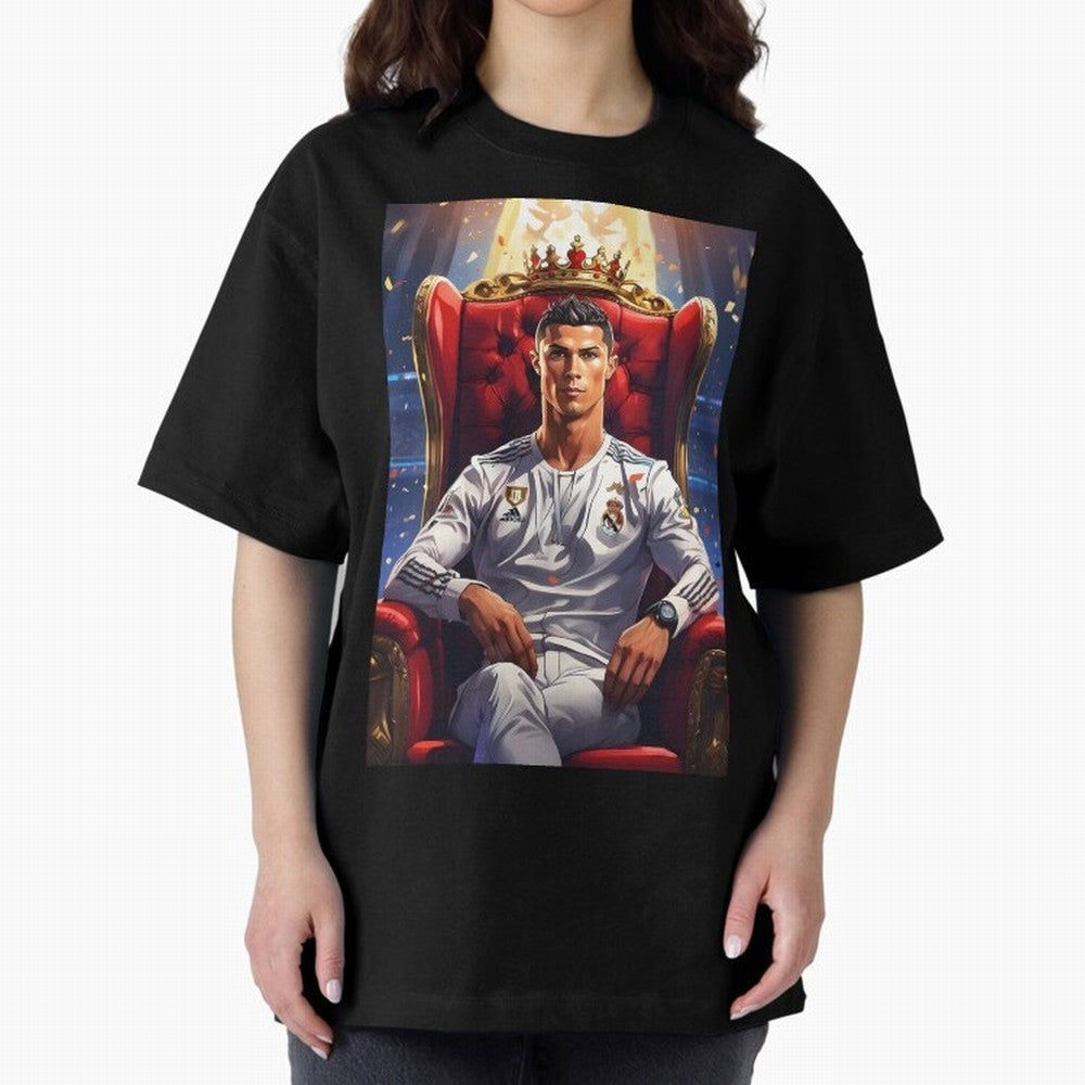 King Cristiano Ronaldo Oversized T-Shirt Upgrade FIFA World Cup 2026 USA Canada Mexico Inspired by Messi and Cristiano Ronaldo, Spain and Netherlands Energy, Global Supporter Spirit, Legendary Goals, National Colors and Tournament Celebration;