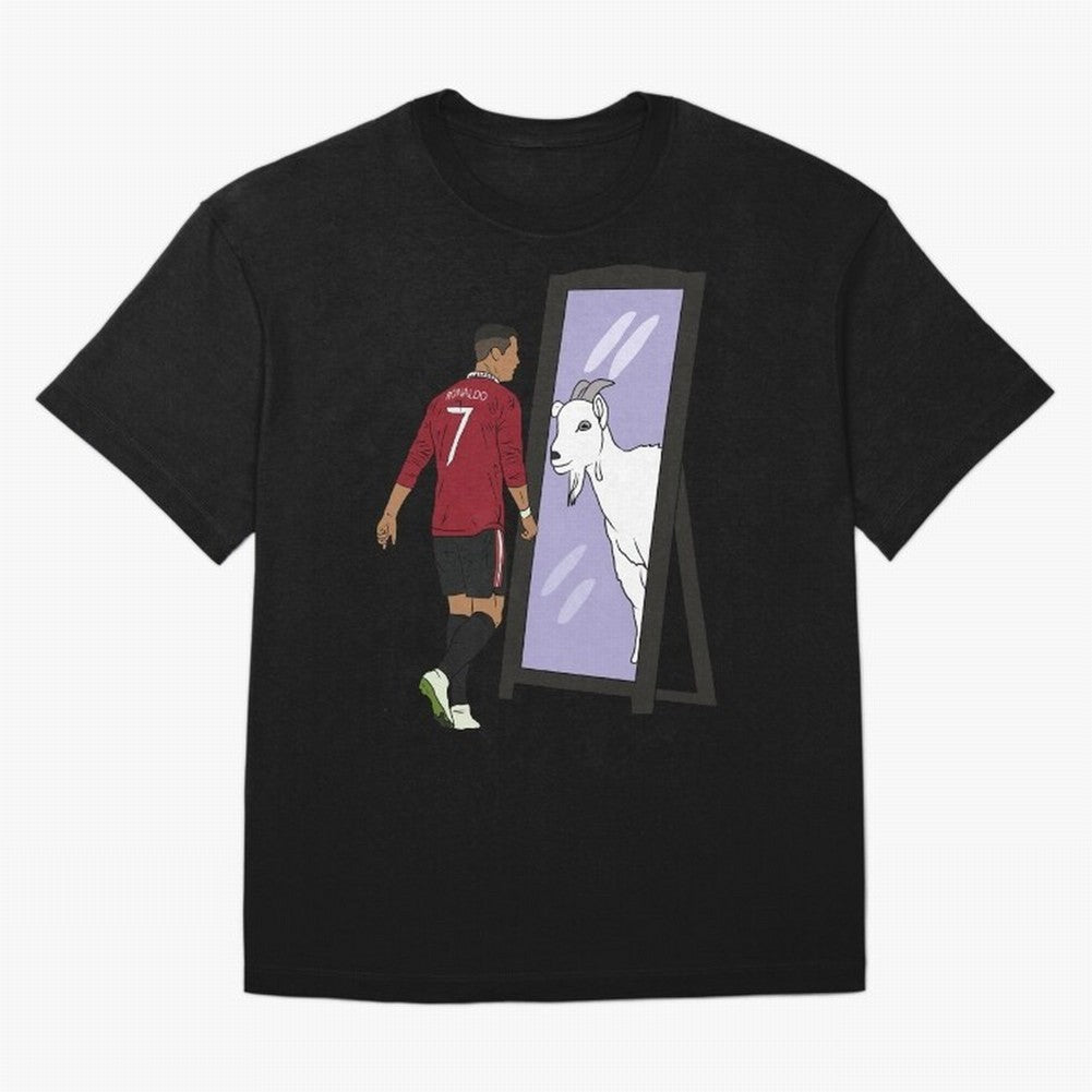 Cristiano Ronaldo Mirror GOAT Oversized T-Shirt Feel the Heartbeat of FIFA World Cup 2026 Group Stage Celebrating Mbappe, Spain and Netherlands Energy, Worldwide Fan Energy, Dramatic Goals, Stadium Lights and Championship Celebrations; Made for