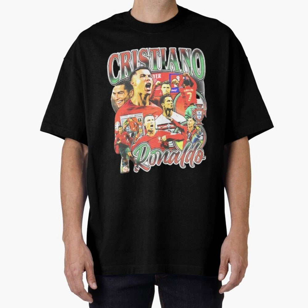 Cristiano Ronaldo Graphic Shirt Oversized T-Shirt Celebrate the Biggest Stage of Match Day Hype around FIFA World Cup 2026 Group Stage, Messi and Cristiano Ronaldo, Spain, Championship Spirit, Famous Goals, Roaring Crowds and International Football