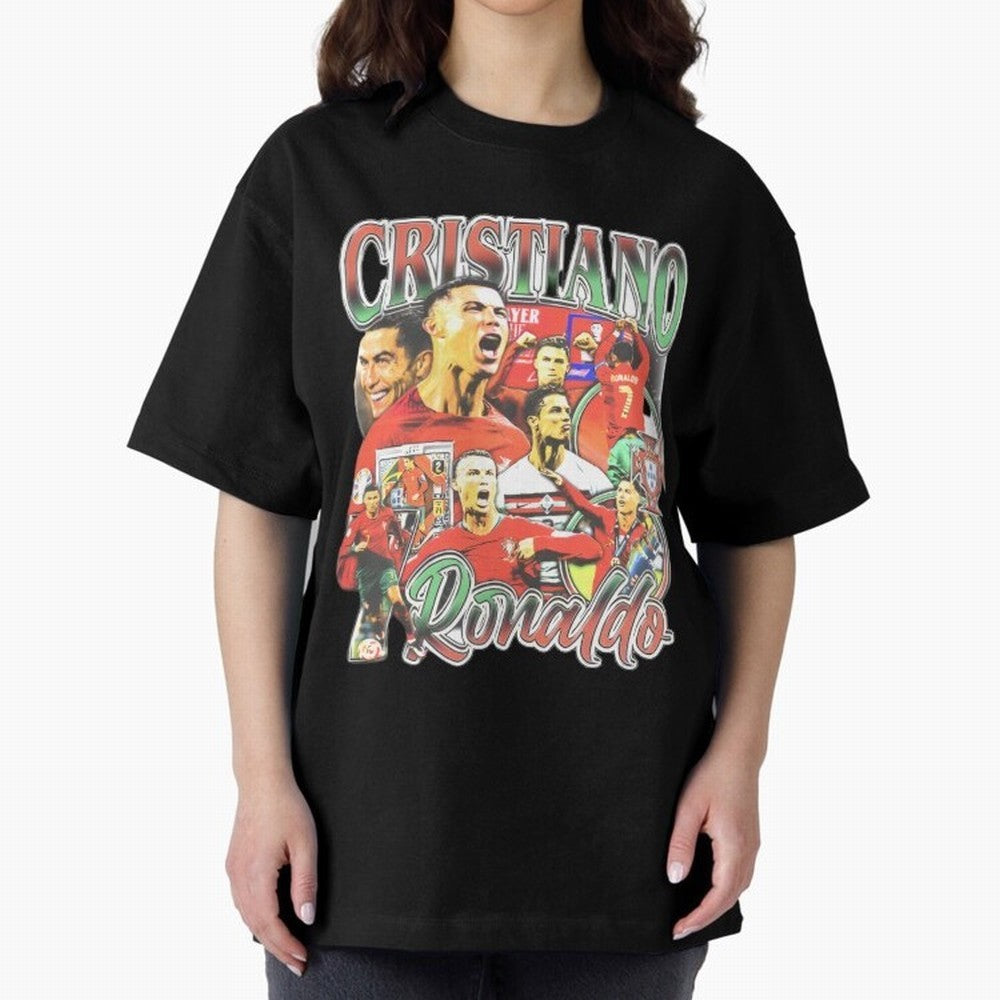 Cristiano Ronaldo Graphic Shirt Oversized T-Shirt Celebrate the Biggest Stage of Match Day Hype around FIFA World Cup 2026 Group Stage, Messi and Cristiano Ronaldo, Spain, Championship Spirit, Famous Goals, Roaring Crowds and International Football