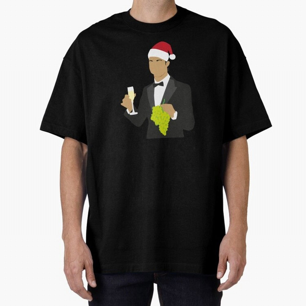 Cristiano Ronaldo enjoing Christmas Oversized T-Shirt Represent the Passion of the FIFA World Cup 2026 Group Stage Journey through CR7 and Messi Highlights, Brazil Pride, Worldwide Fan Energy, Dramatic Goals, Stadium Lights and Championship