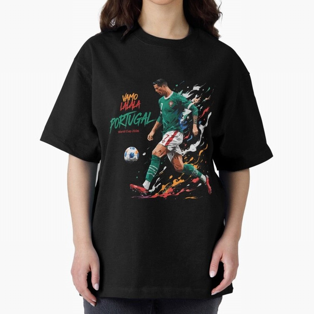 Portugal CR7 Fan World Cup 26 Oversized T-Shirt Honor Global Football Passion for FIFA World Cup 2026 USA Canada Mexico, Built around Cristiano Ronaldo, France, Tournament Hype, Historic Matchups, Family Viewing Parties and Global Sports Pride;