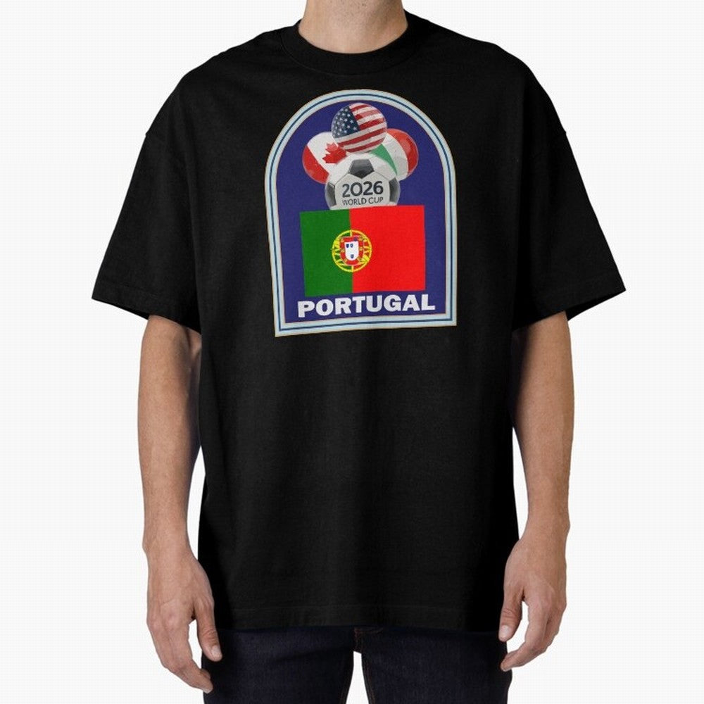 Portugal 2026 Soccer T-shirt Oversized T-Shirt Bring Supporter Culture to FIFA World Cup 2026 Group Stage for Fans of Haaland and Mbappe and England, Bringing Fan Favorite Moments, National Team Passion, Big Match Drama and Soccer History; Made for