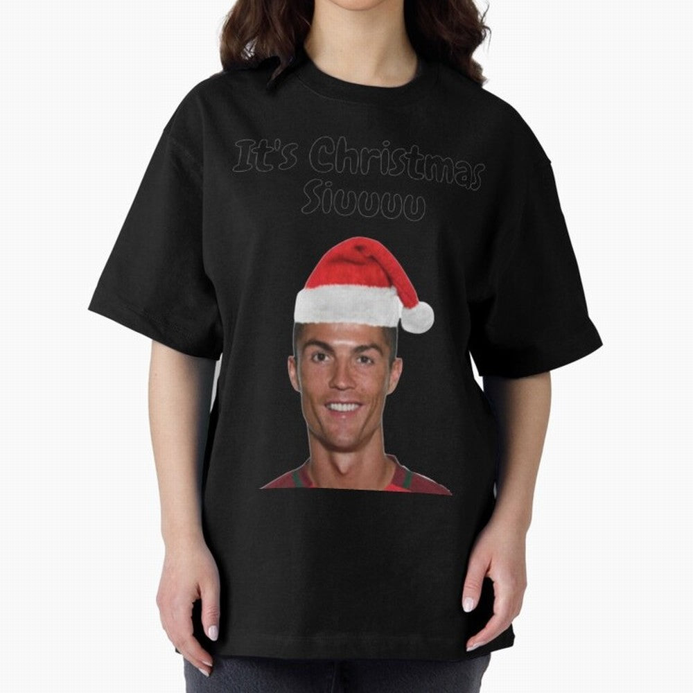 Cristiano Ronaldo Siuuu Funny Christmas Sweater Oversized T-Shirt Turn Football Passion into FIFA World Cup 2026 Highlighting Haaland and Mbappe, Spain and Netherlands Energy, Football Festival Excitement, Trophy Ambitions, Country Rivalries and