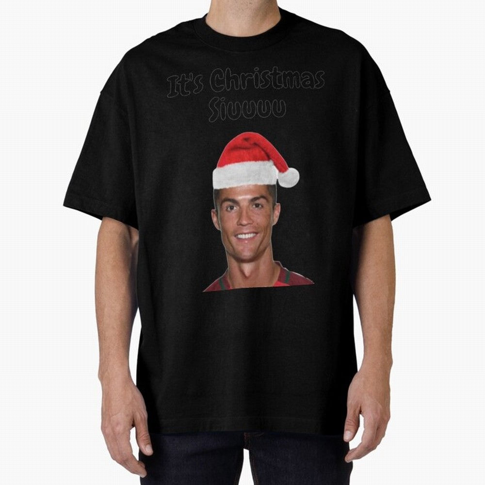 Cristiano Ronaldo Siuuu Funny Christmas Sweater Oversized T-Shirt Turn Football Passion into FIFA World Cup 2026 Highlighting Haaland and Mbappe, Spain and Netherlands Energy, Football Festival Excitement, Trophy Ambitions, Country Rivalries and