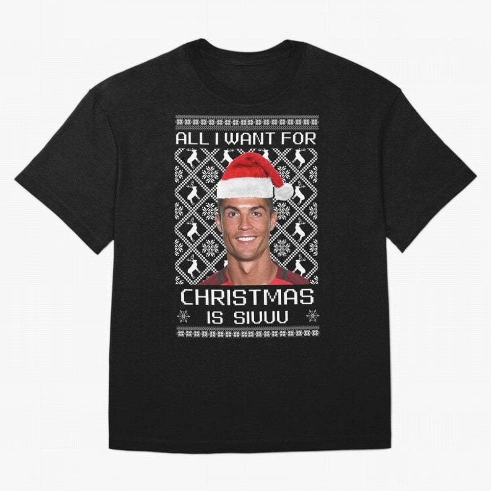 cristiano ronaldo siuuu christmas sweater Oversized T-Shirt Show Your Stadium Side during Match Day Hype around FIFA World Cup 2026, Messi and Cristiano Ronaldo, Argentina, Football History, Final Match Energy, Crowd Noise and Once in a Lifetime