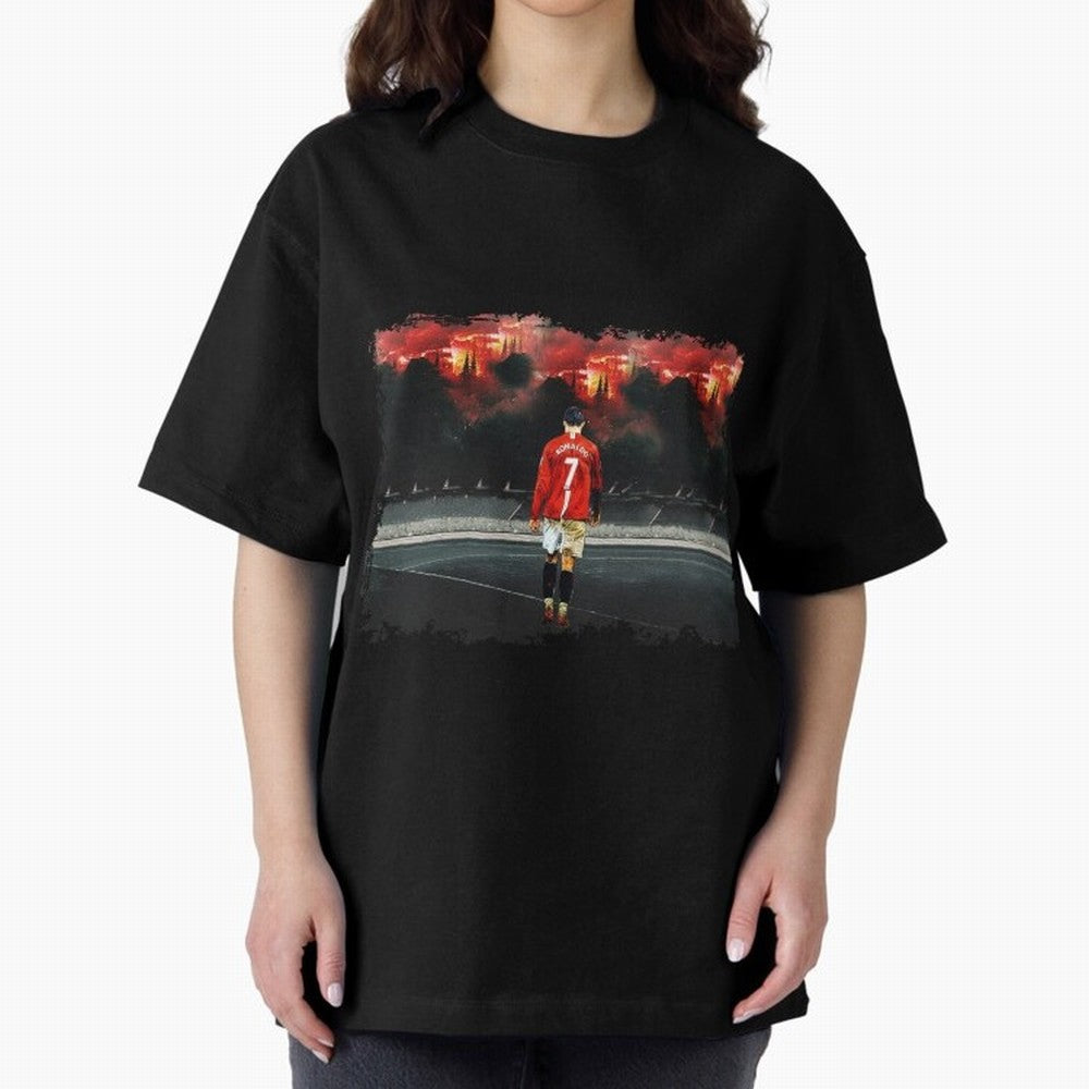 Cristiano Ronaldo 8K Oversized T-Shirt Honor Champions and Dreams in Match Day Hype around FIFA World Cup 2026 Group Stage, Haaland, Spain, Retro Football Energy, Iconic Rivalries, Trophy Chase Drama and Stadium Atmosphere; Ideal for Passionate