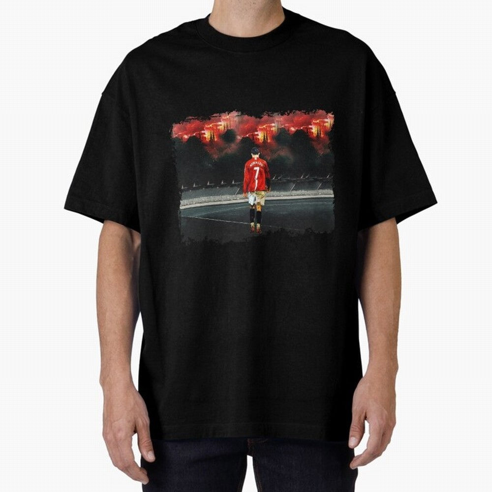 Cristiano Ronaldo 8K Oversized T-Shirt Honor Champions and Dreams in Match Day Hype around FIFA World Cup 2026 Group Stage, Haaland, Spain, Retro Football Energy, Iconic Rivalries, Trophy Chase Drama and Stadium Atmosphere; Ideal for Passionate