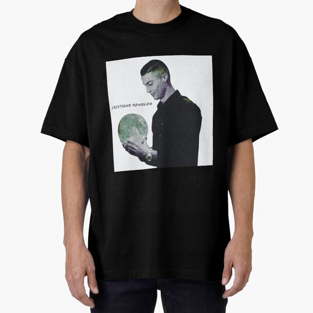 Cristiano Ronaldo art illustration. Cristiano Ronaldo sketch art Oversized T-Shirt Stand with FIFA World Cup 2026 Spirit, Highlighting Spain, Haaland and Mbappe, Fan Favorite Moments, National Team Passion, Big Match Drama and Soccer History; Ideal