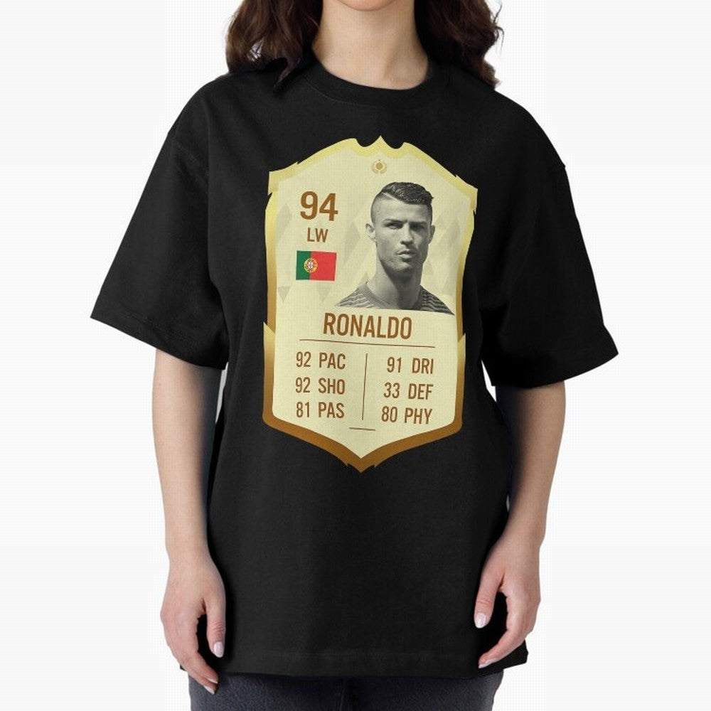 Cristiano Ronaldo Ultimate Card Oversized T-Shirt Feel International Energy from Global Football Passion for FIFA World Cup 2026 USA Canada Mexico, Made for Messi, Neymar and Mbappe, Argentina, Goal Celebration Energy, Supporter Heritage, Football