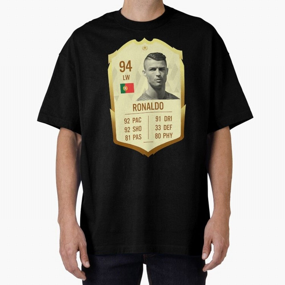 Cristiano Ronaldo Ultimate Card Oversized T-Shirt Feel International Energy from Global Football Passion for FIFA World Cup 2026 USA Canada Mexico, Made for Messi, Neymar and Mbappe, Argentina, Goal Celebration Energy, Supporter Heritage, Football