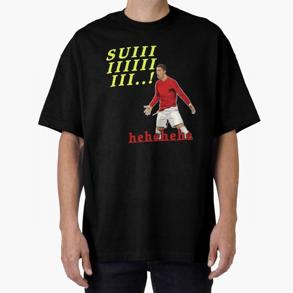 Hehehe suiii !! Cristiano ronaldo goal Oversized T-Shirt Celebrate National Team Dreams in FIFA World Cup 2026 USA Canada Mexico Spirit, Featuring England, Messi, Championship Spirit, Famous Goals, Roaring Crowds and International Football Unity;