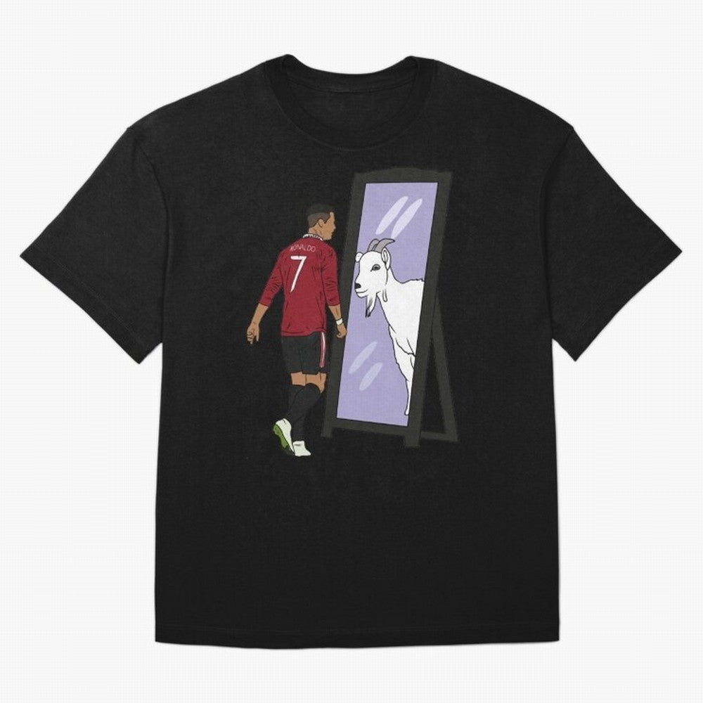 Cristiano Ronaldo Mirror GOAT Oversized T-Shirt Make Your Look Match FIFA World Cup 2026 Group Stage Spirit, Celebrating Spain, CR7, Game Day Rituals, Football Legends, Country Pride and the Road to the Final; Perfect for People Who Love Argentina,