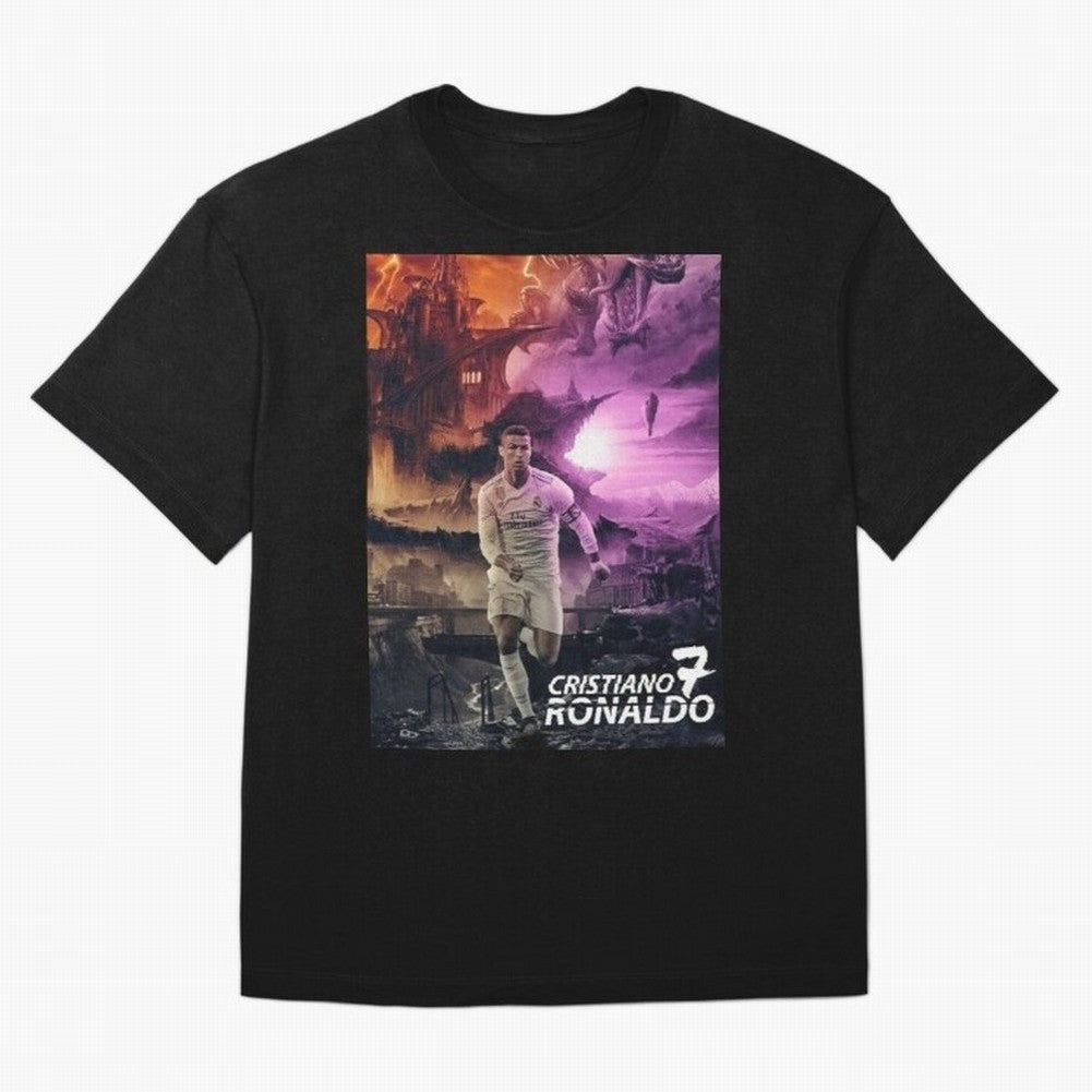 Cristiano Ronaldo | CR7 Design Oversized T-Shirt Show Passion for the Stars of Match Day Hype around FIFA World Cup 2026 USA Canada Mexico, Messi, CR7 and Mbappe, England, France and Netherlands, Retro Football Energy, Iconic Rivalries, Trophy
