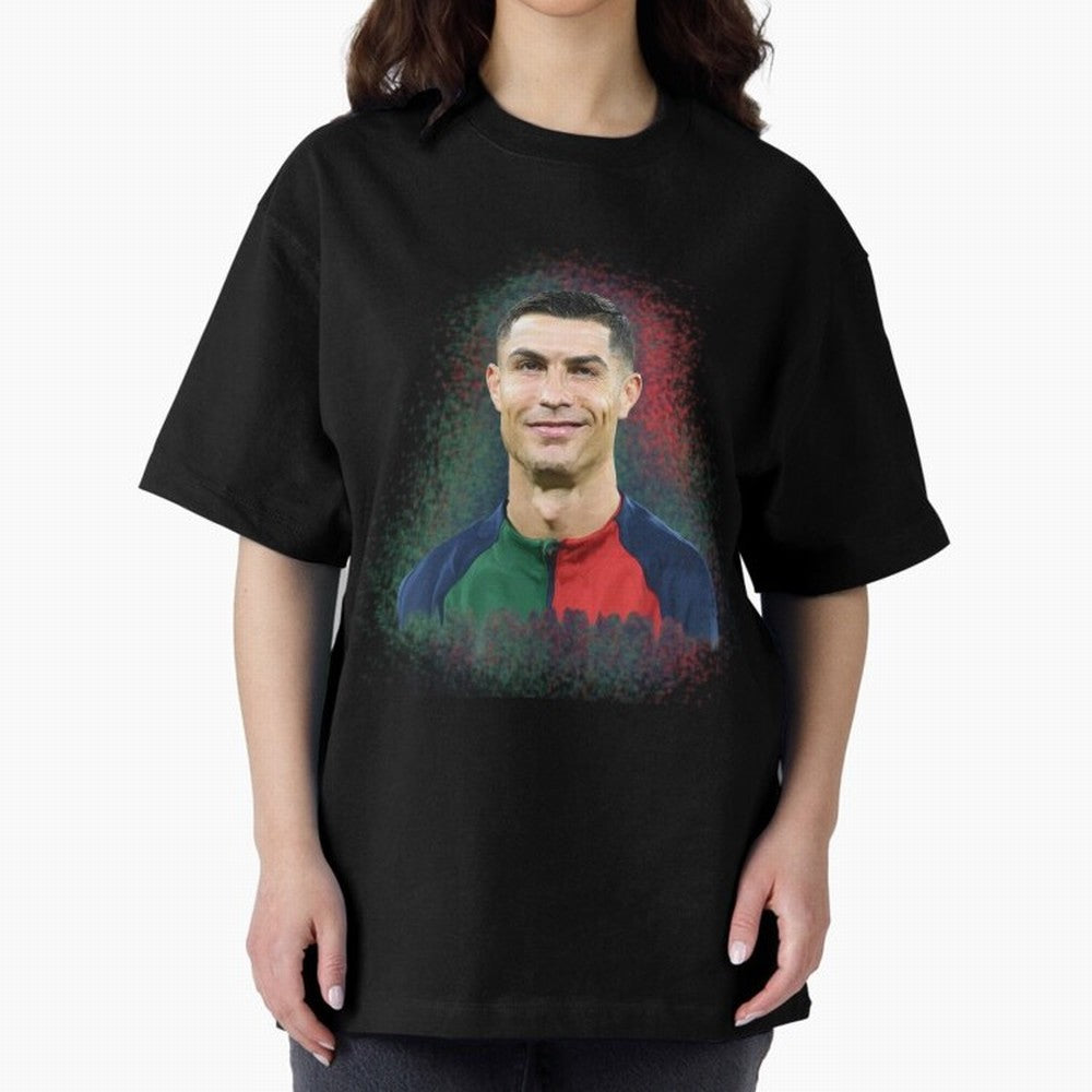 Cristiano Ronaldo digital art Oversized T-Shirt Celebrate Football Heritage in the FIFA World Cup 2026 Journey through Mbappe and Neymar Highlights, Argentina Pride, Goal Celebration Energy, Supporter Heritage, Football Icons and Worldwide