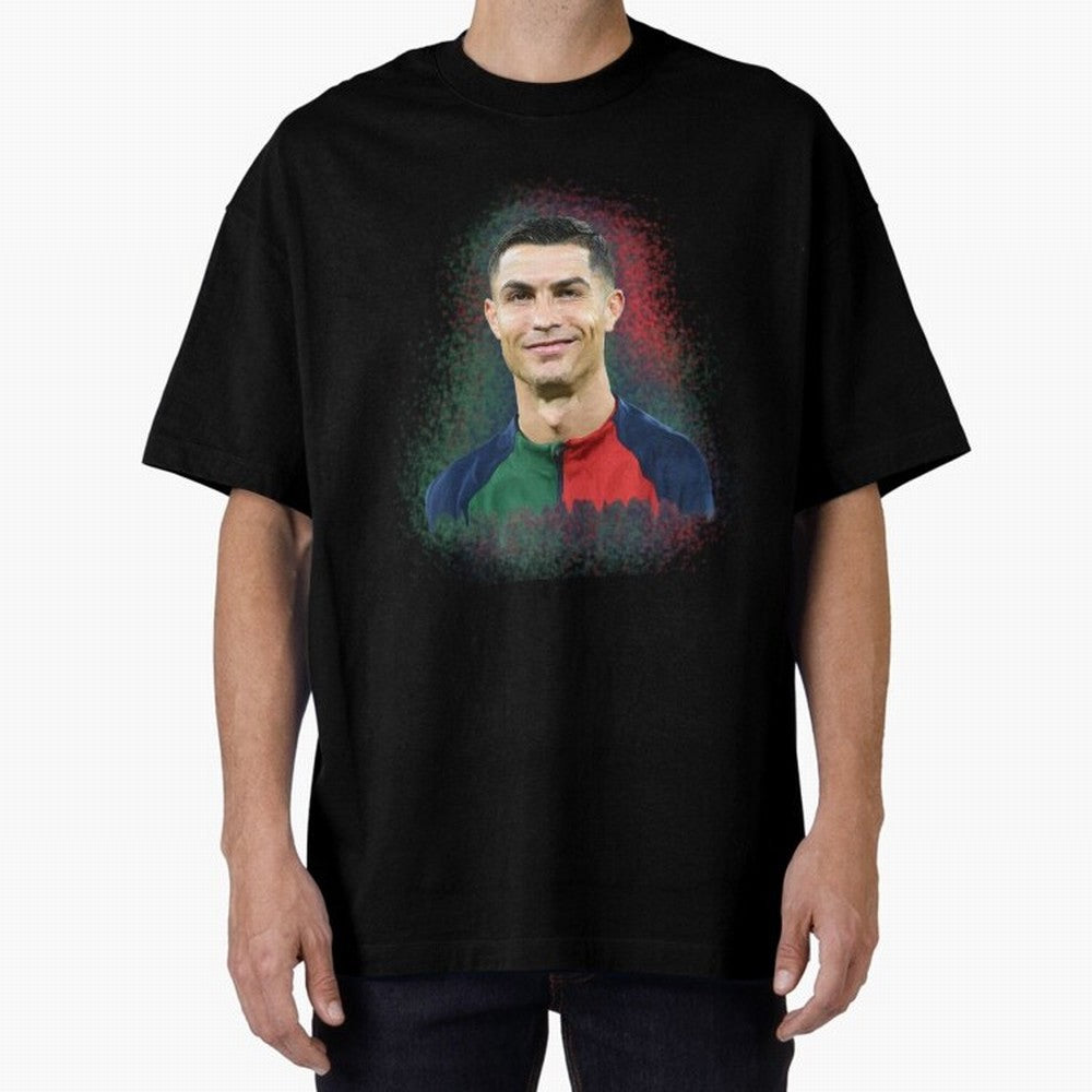 Cristiano Ronaldo digital art Oversized T-Shirt Celebrate Football Heritage in the FIFA World Cup 2026 Journey through Mbappe and Neymar Highlights, Argentina Pride, Goal Celebration Energy, Supporter Heritage, Football Icons and Worldwide
