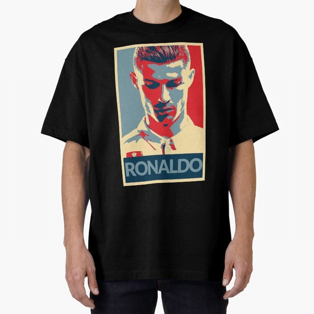 Cristiano Ronaldo Oversized T-Shirt Share the Excitement of FIFA World Cup 2026 Group Stage for Fans of Haaland and England, Bringing Championship Spirit, Famous Goals, Roaring Crowds and International Football Unity; Ideal for Passionate Fans Who