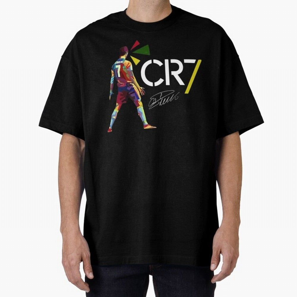 Cr7 Cristiano Ronaldo Signature Oversized T-Shirt Honor the Beautiful Game during FIFA World Cup 2026 Group Stage Highlighting Messi, Argentina Energy, Championship Spirit, Famous Goals, Roaring Crowds and International Football Unity; Perfect for