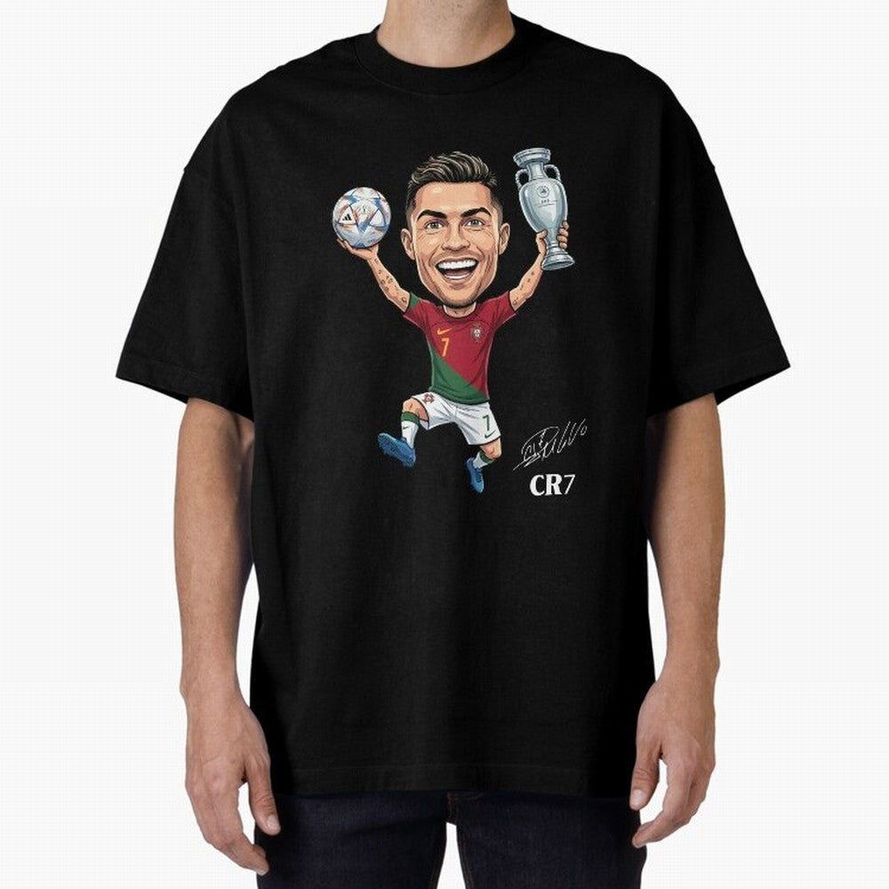 Cristiano Ronaldo Campion Oversized T-Shirt Turn Football Passion into Match Day Hype around FIFA World Cup 2026 USA Canada Mexico, Mbappe and Neymar, Netherlands, Worldwide Fan Energy, Dramatic Goals, Stadium Lights and Championship Celebrations;