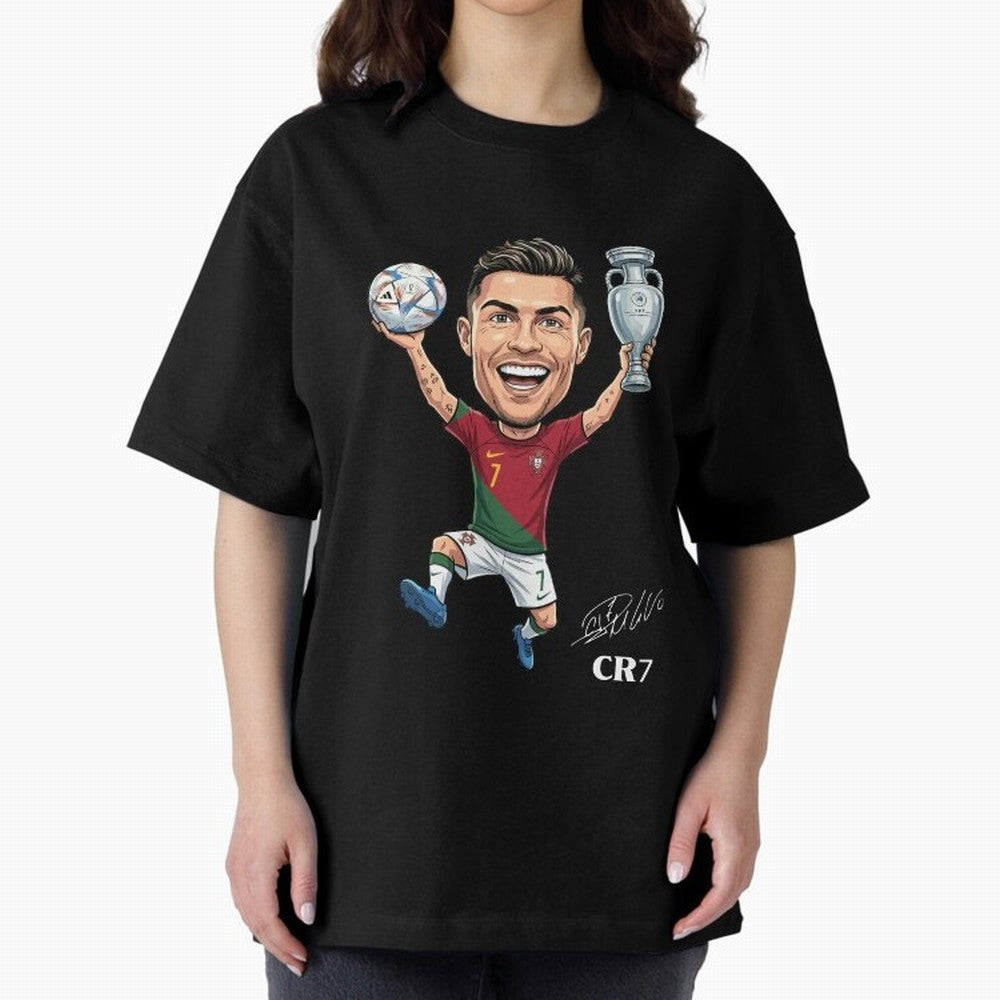 Cristiano Ronaldo Campion Oversized T-Shirt Turn Football Passion into Match Day Hype around FIFA World Cup 2026 USA Canada Mexico, Mbappe and Neymar, Netherlands, Worldwide Fan Energy, Dramatic Goals, Stadium Lights and Championship Celebrations;