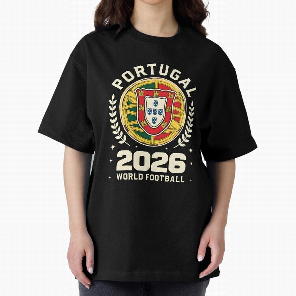 Portugal 2026 World Football Oversized T-Shirt Bring Global Tournament Vibes to Global Football Passion for FIFA World Cup 2026, Made for CR7, Brazil, Supporter Pride, Iconic Celebrations, Legendary Names and Global Match Day Energy; Ideal for