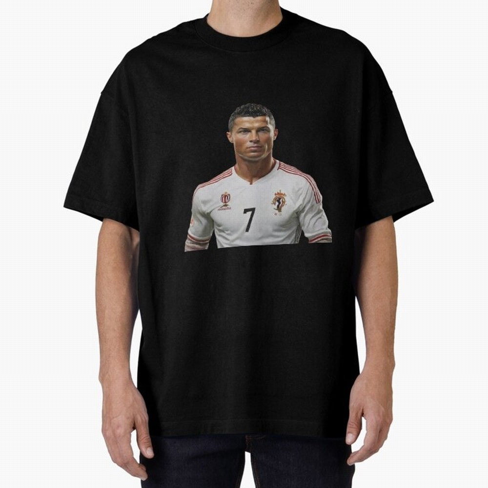 Sticker Ronaldo 2024 Oversized T-Shirt Celebrate FIFA World Cup 2026 Spirit, with Portugal, Spain and Germany, Haaland, Game Day Rituals, Football Legends, Country Pride and the Road to the Final; Great for Watch Parties, Sports Bars, Family