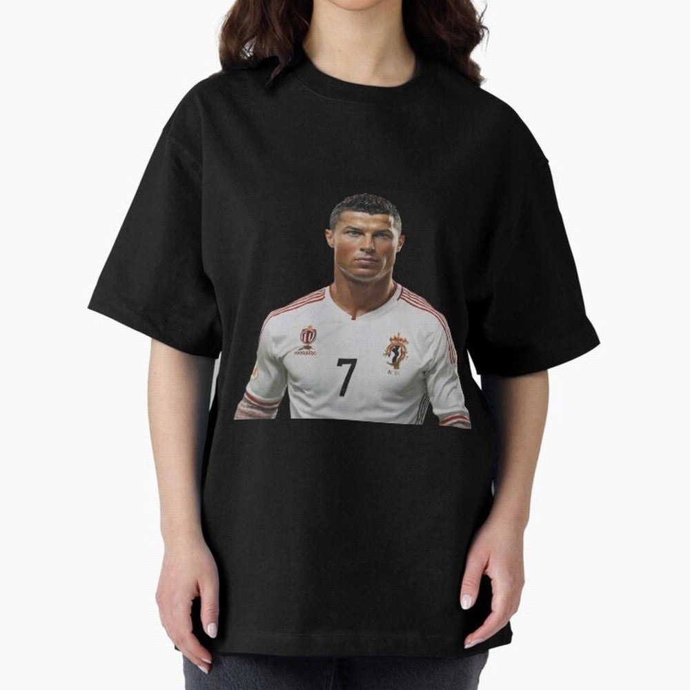 Sticker Ronaldo 2024 Oversized T-Shirt Celebrate FIFA World Cup 2026 Spirit, with Portugal, Spain and Germany, Haaland, Game Day Rituals, Football Legends, Country Pride and the Road to the Final; Great for Watch Parties, Sports Bars, Family