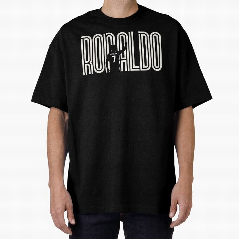 Fan Art - Cristiano Ronaldo (CR7) - Black Edition Oversized T-Shirt Celebrate Supporters United by the FIFA World Cup 2026 Journey through Messi, CR7 and Mbappe Highlights, Portugal Pride, Stadium Memories, Football Loyalty, International Chants