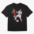 2 GOATS Oversized T-Shirt Celebrate the Magic of FIFA World Cup 2026 USA Canada Mexico Celebrating Haaland and Mbappe, Brazil, Portugal and Argentina Energy, Goal Celebration Energy, Supporter Heritage, Football Icons and Worldwide Tournament Joy;