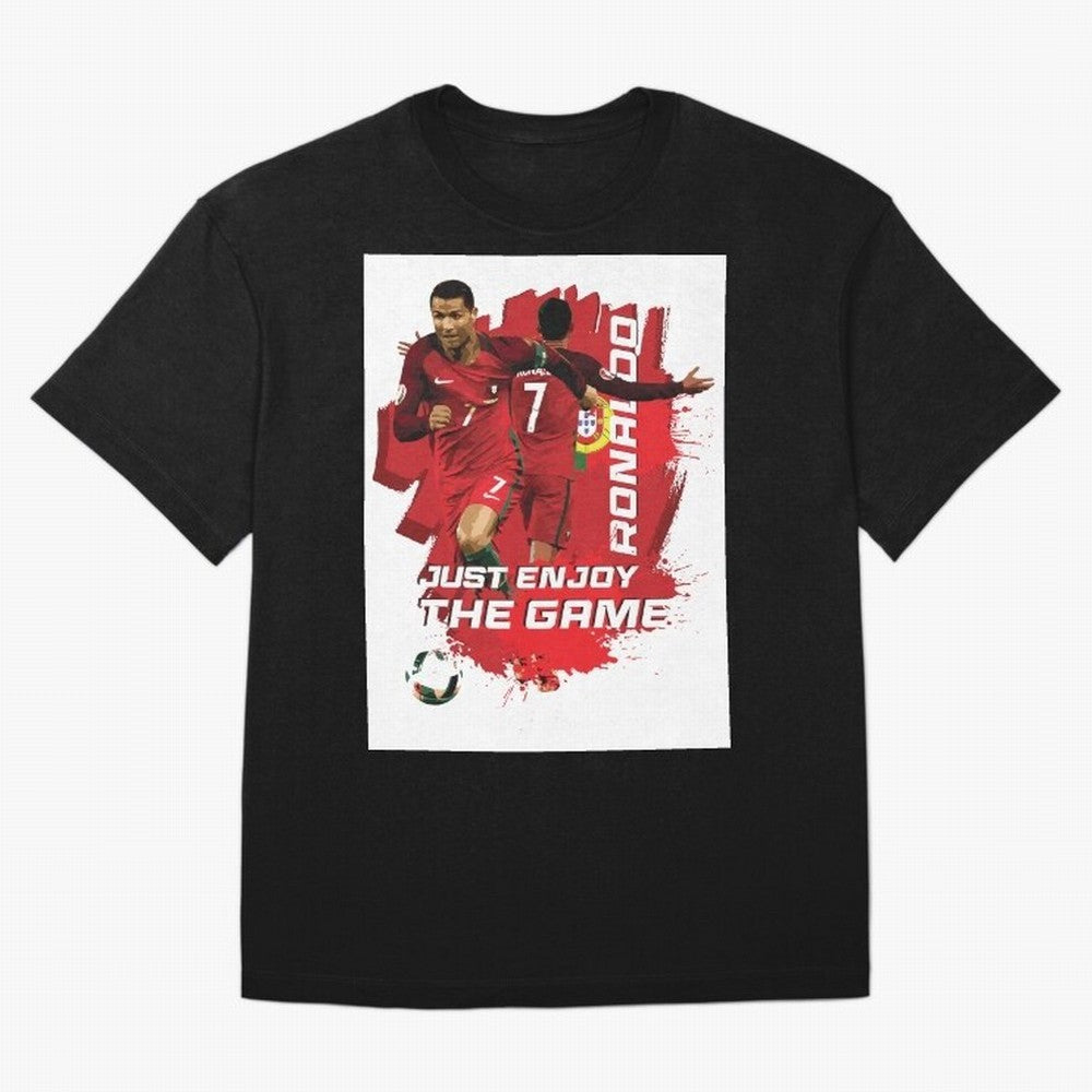 Cristiano Ronaldo Oversized T-Shirt Cheer for FIFA World Cup 2026 Spirit, Highlighting Portugal, Messi, CR7 and Mbappe, Championship Spirit, Famous Goals, Roaring Crowds and International Football Unity; Ideal for Fans Who Follow Messi, Cristiano