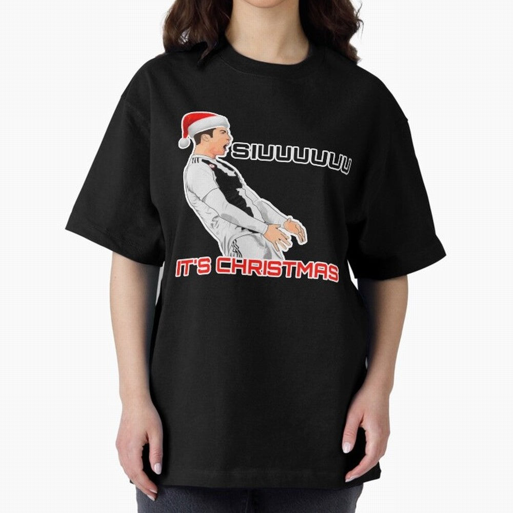 Siuuuuuu CR7 Christmas funny Oversized T-Shirt Feel the Trophy Chase of the FIFA World Cup 2026 Journey through Haaland Highlights, Brazil Pride, Football Passion, Legendary Performances, Festival Vibes and Supporter Community; Ideal for Football