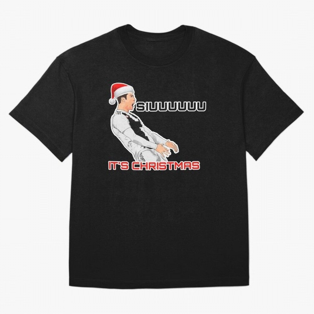 Siuuuuuu CR7 Christmas funny Oversized T-Shirt Feel the Trophy Chase of the FIFA World Cup 2026 Journey through Haaland Highlights, Brazil Pride, Football Passion, Legendary Performances, Festival Vibes and Supporter Community; Ideal for Football